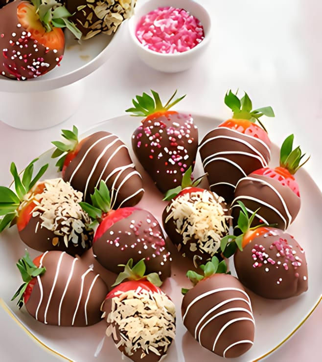 الفراولة المغطسة بالشوكولاتة