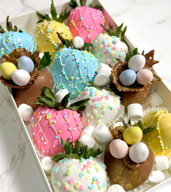 ممتعة مغموسة بالفراولة والبيض