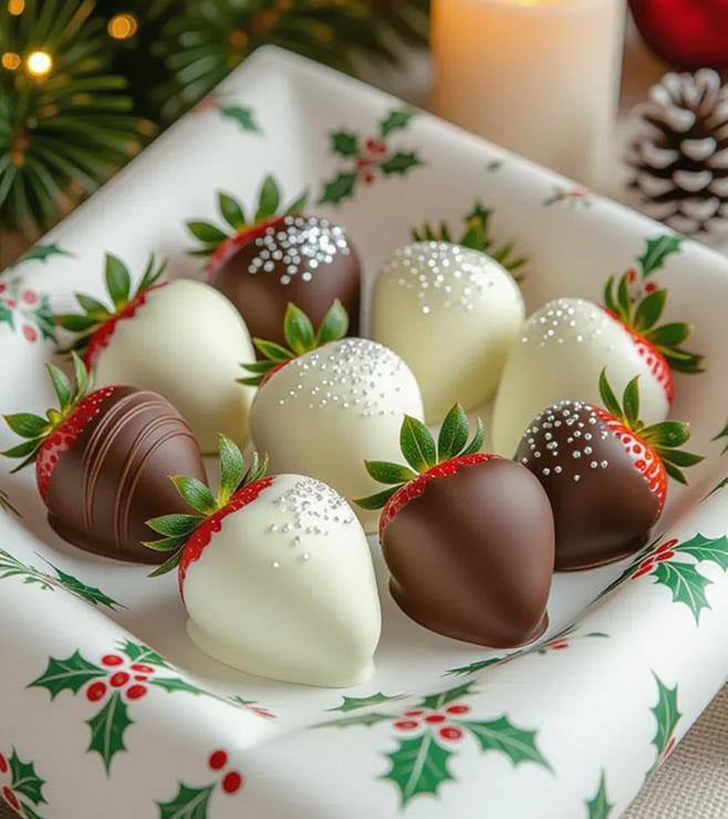 Enchanted Winter Dipped Strawberries