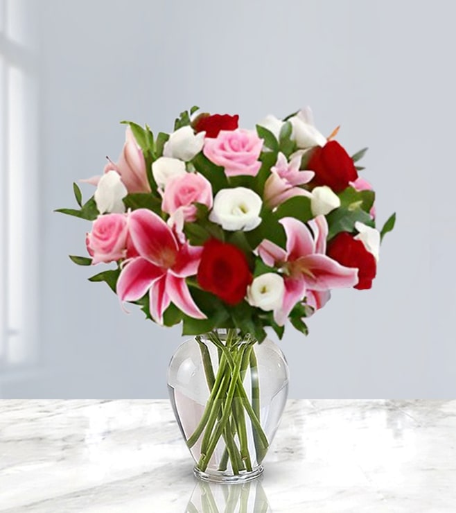 باقة الزهور المزهرة والرقيقة