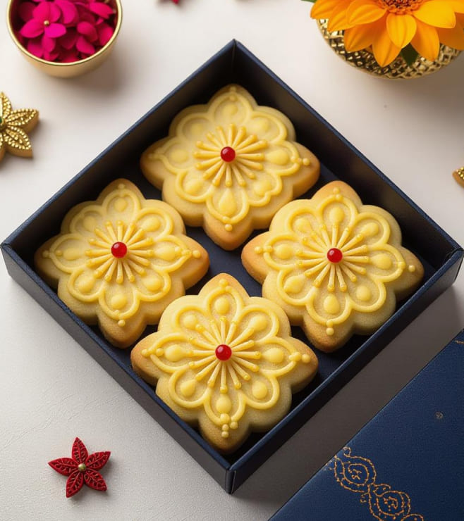 Gilded Petal Cookies