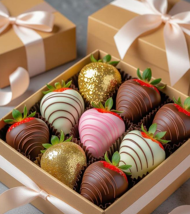 فراولة مغطاة بالذهب