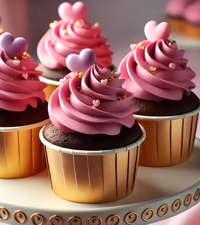 كب كيك القلب الذهبي