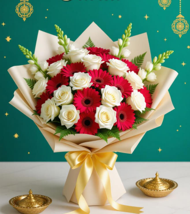 باقة زهور ذهبية، زهور