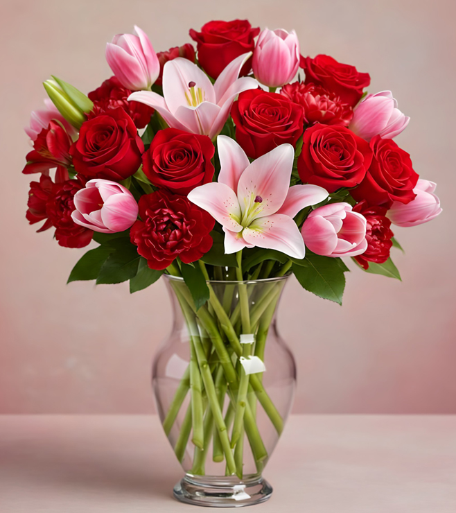 Graceful Hearts Bouquet, Tulips