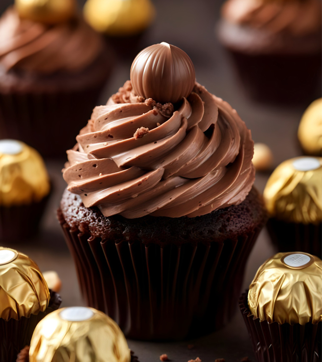 كب كيك بالبندق والشوكولاتة