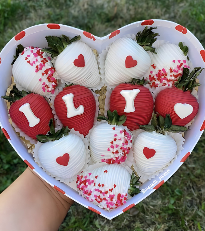 حلوى الفراولة المغطسة بالشوكولاتة، عيد الحب