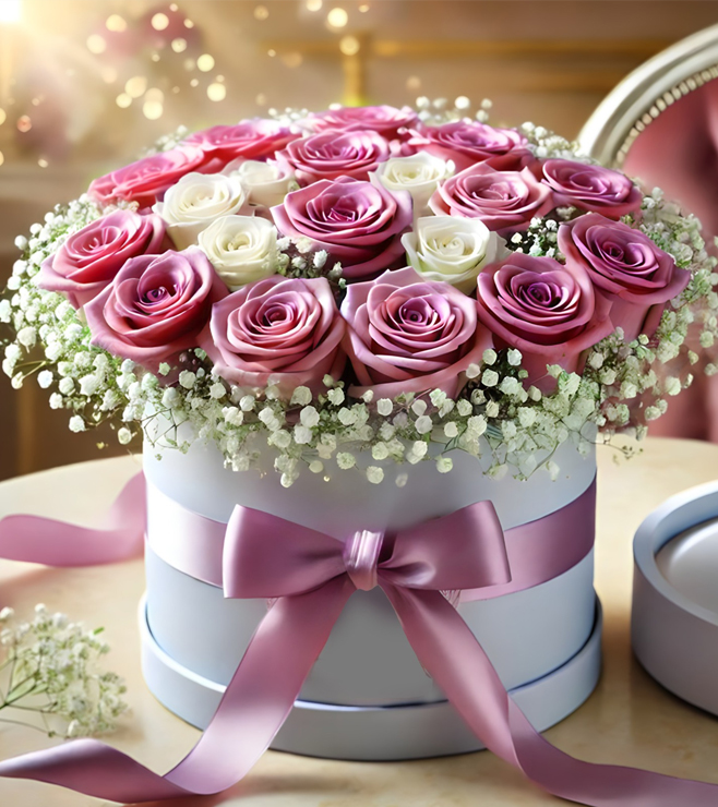 صندوق قبعات لافندر كيس، زهور