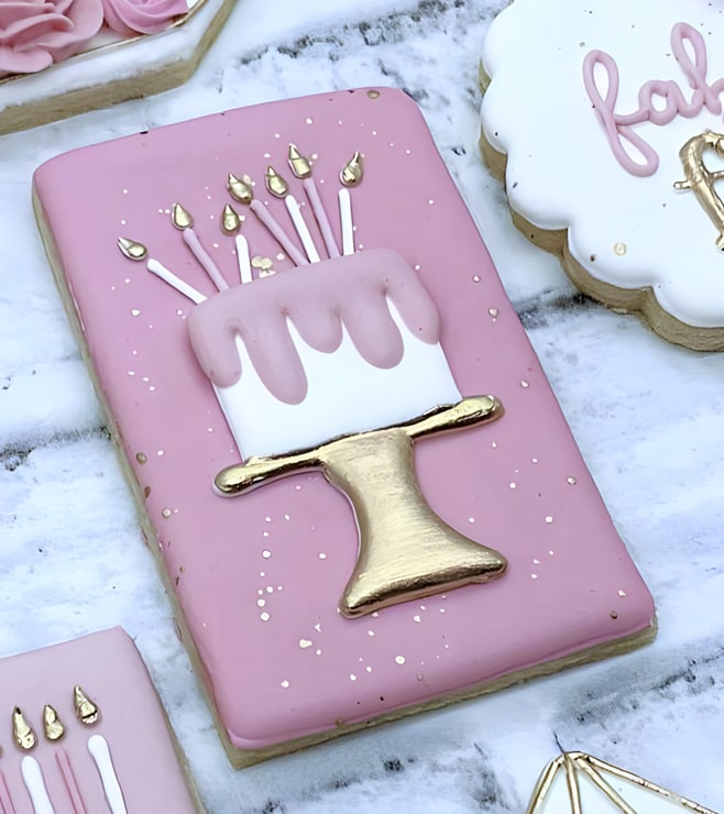 Luxe Pink Birthday Cookies, Cookies