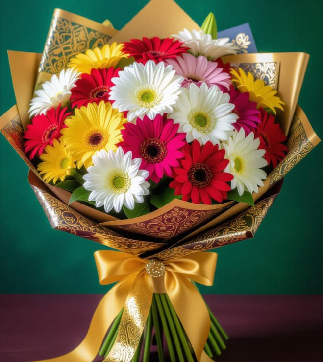 باقة زهور جربرا متعددة الألوان، زهور