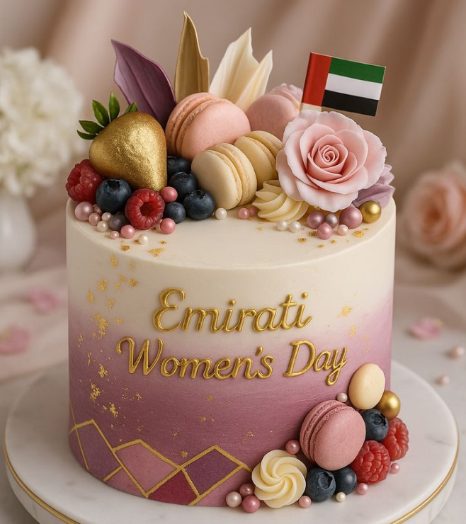 كعكة إماراتية أنيقة بألوان متدرجة