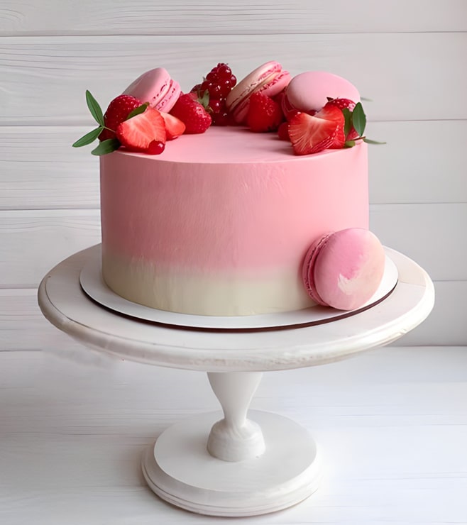 كعكة الجنة باللون الوردي الفاتح، كعكات