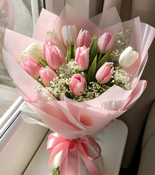 Petal Poise Tulip Bouquet, Tulips