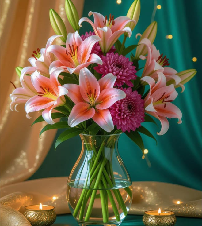 مجموعة هالة وردية، زهور