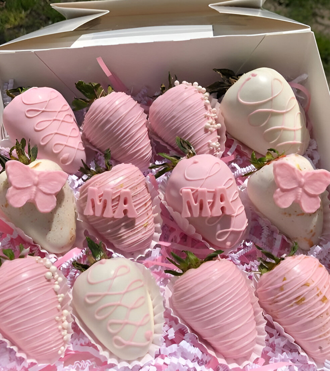 حلويات مغموسة بالبيري الوردي