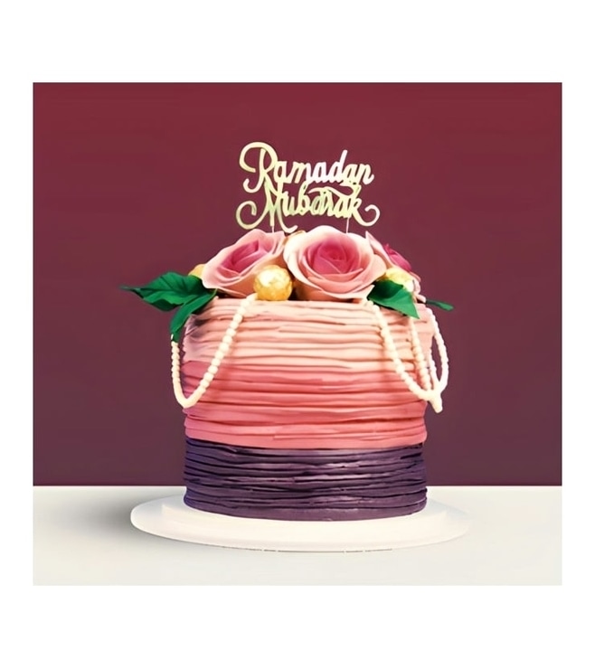 كعكة رمضان بالورد واللؤلؤ