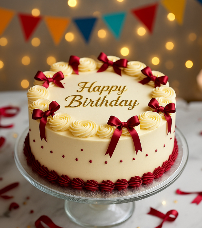 كعكة شريط القماش الأحمر