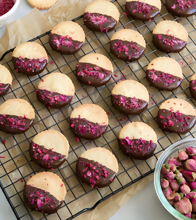 Rosewater Shortbread Cookies, Cookies