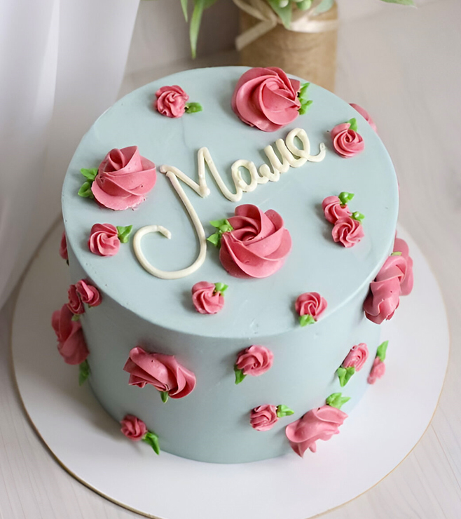 كعكة عيد الأم الوردية