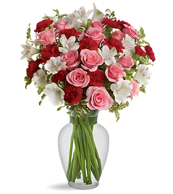 باقة زهور وردية