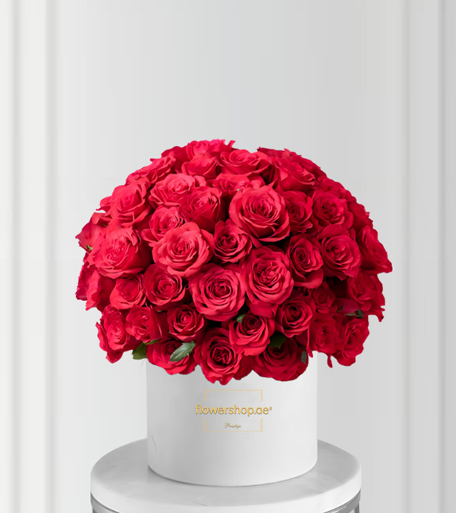 صندوق قبعات أحلام قرمزية، زهور