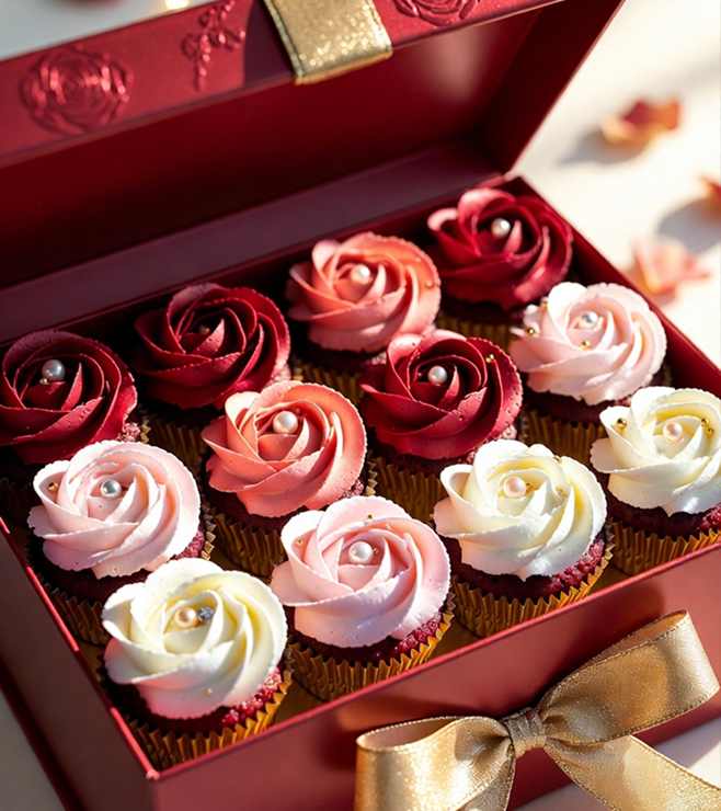 كب كيك الورد الناعم