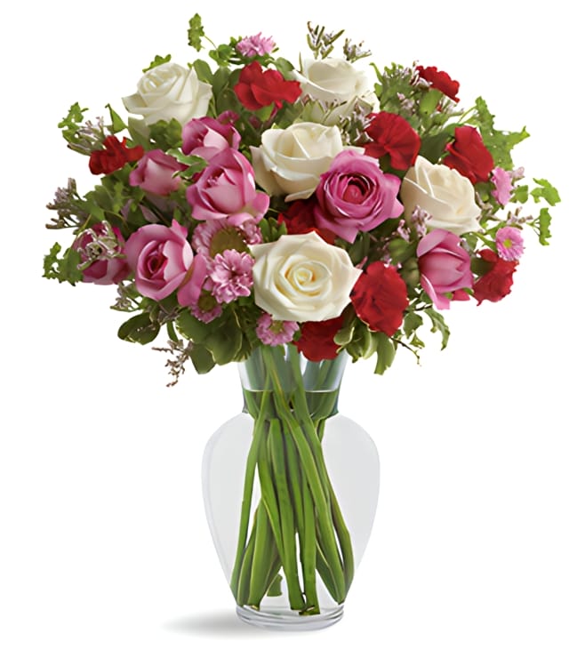 باقة رائعة باللون الأحمر