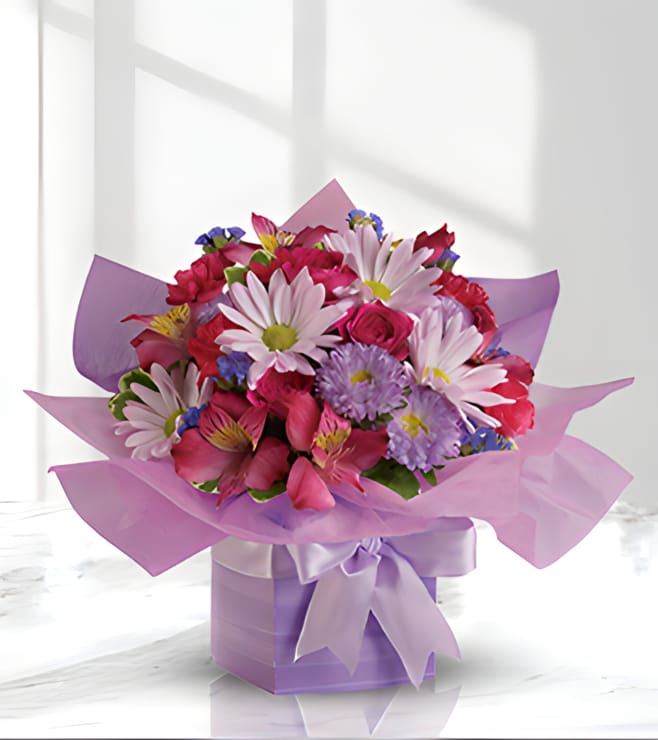 هدية لافندر جميلة، أزهار الأقحوان