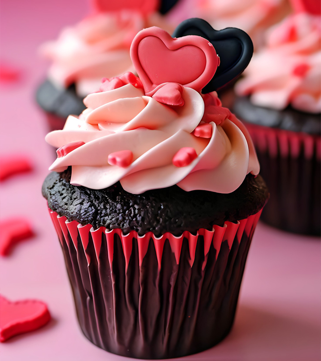 كب كيك القلب الرقيق