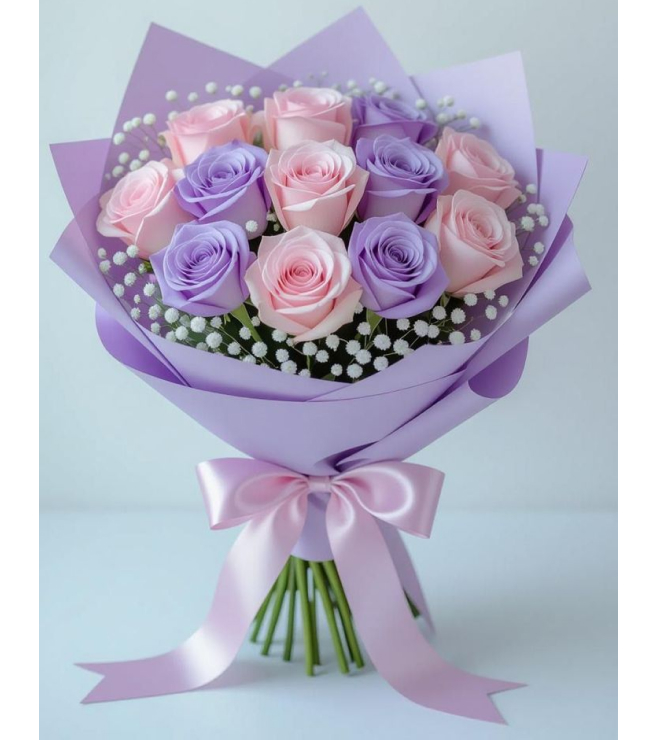 باقة رومانسية عند الغسق، زهور