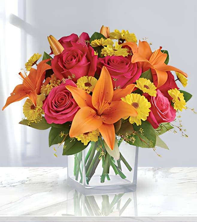 مزهرية السعادة، ورود