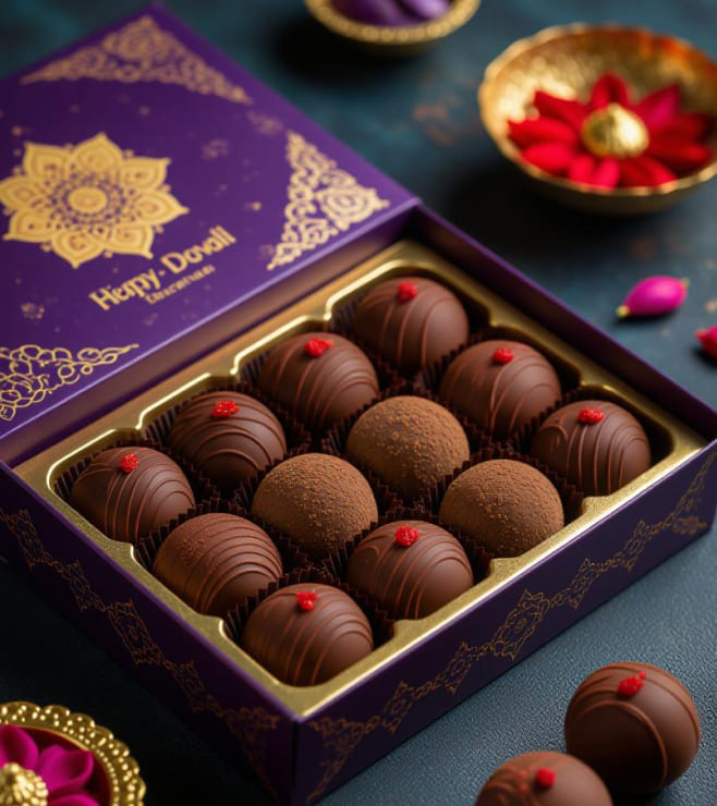 قطع الترافل بالورد المخملي