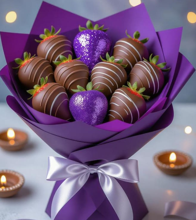 Violet Luxe Strawberry Bouquet