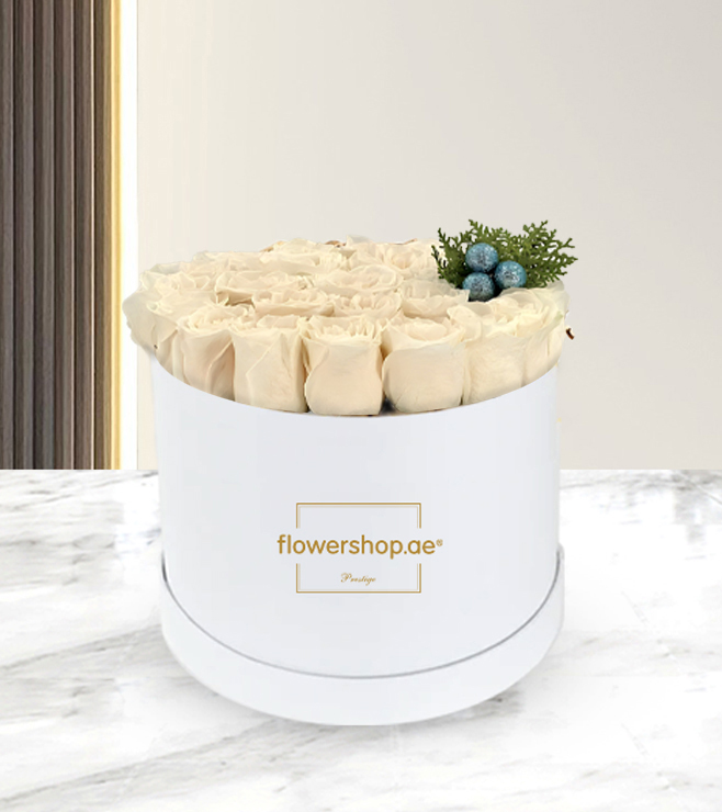 صندوق قبعات وردية أحلام الشتاء، زهور