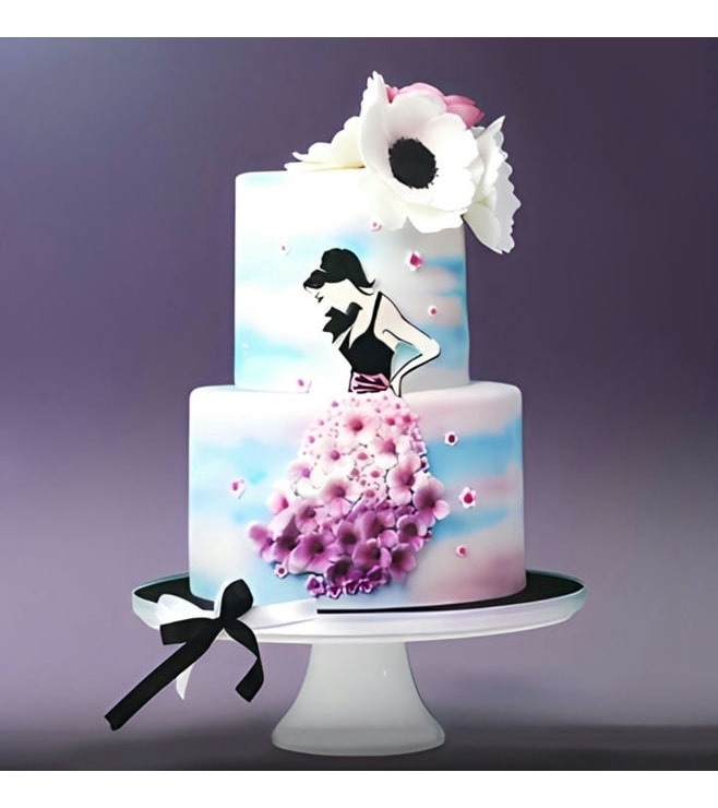 كعكة تكريم يوم المرأة بالورود