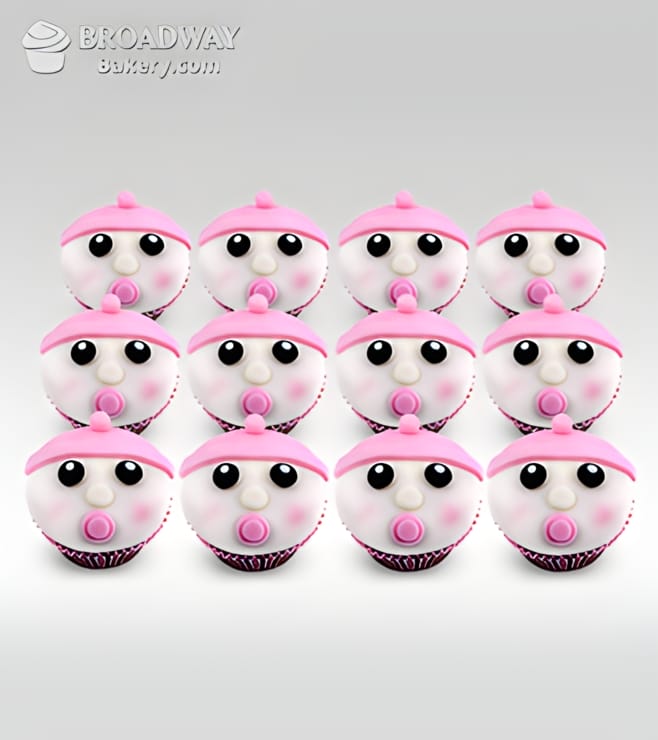 إنها فتاة! كب كيك للاحتفال - دزينة، كب كيك