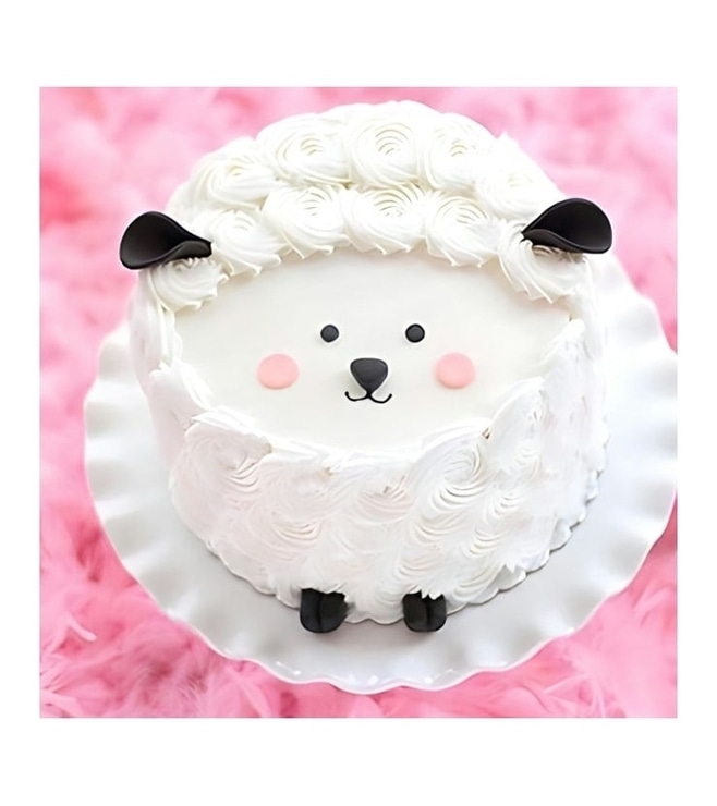 كعكة عيد الأضحية على شكل خروف يطل برأسه