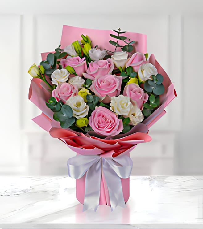 باقة فانتازيا وردية