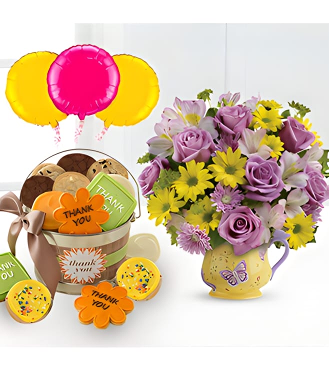 باقة شكر من الزهور والكعك والبالونات، عروض وخصومات