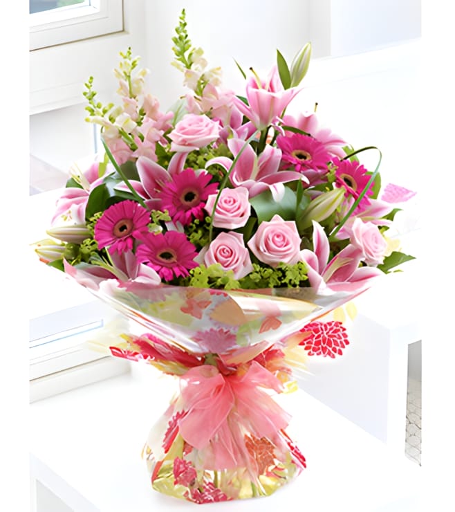 وردي صيفي مربوط يدويًا، زنابق