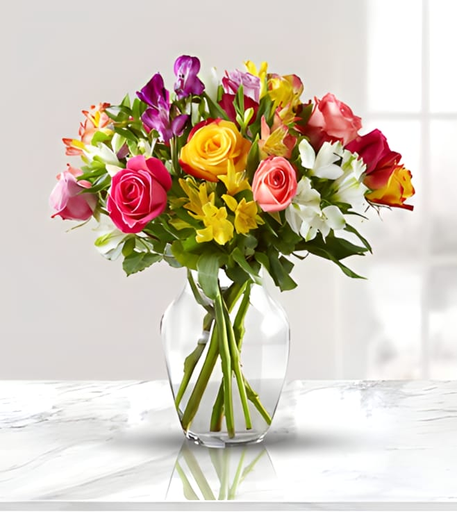 باقة زهور صيفية، ورود