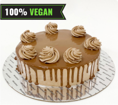 Vegan Signature Chocolate Cake, flowers in Dubai