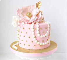 pink formal cake