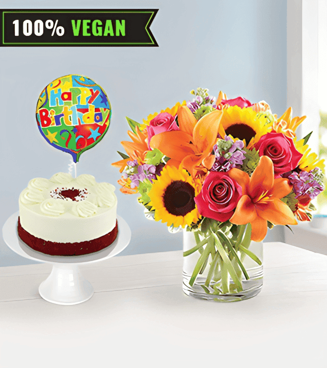 Surprise Sunshine Vegan Red Velvet Cake Bundle, Vegan Cakes