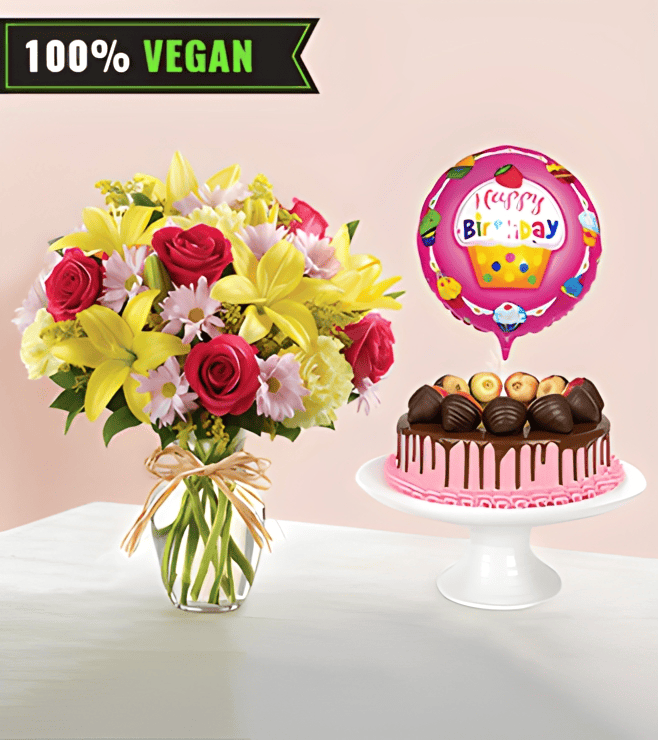 Funfilled Vegan Strawberry Cake Bundle, Eggless - Dairy-Free | Cakes