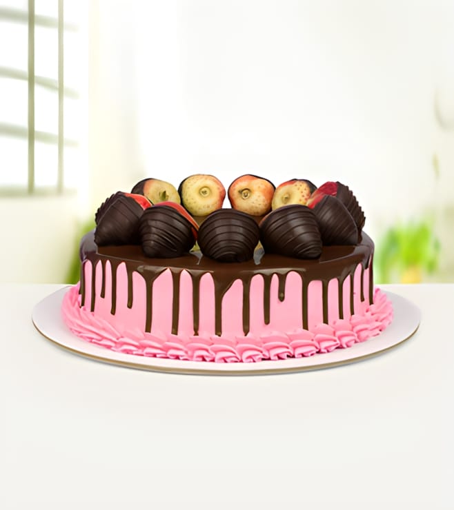 Eggless Strawberry Chocolate Cake, Eggless - Dairy-Free | Cakes