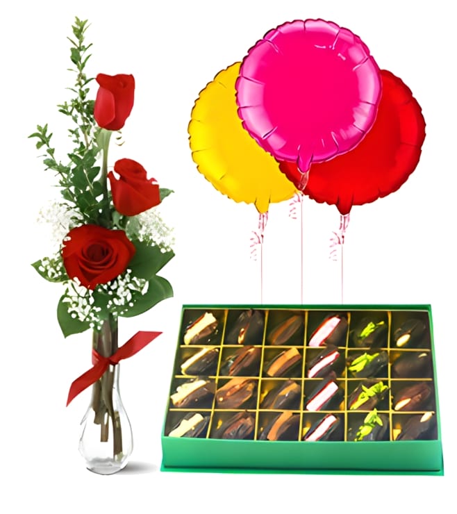 Ramadan Surprise Bundle with Assorted Stuffed Dates Box and Balloons