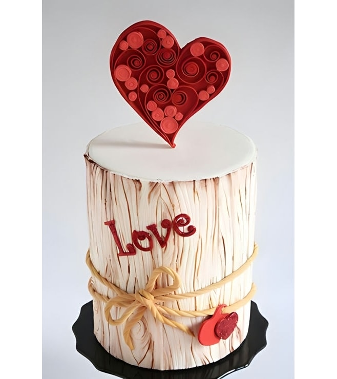 Rustic Heart Valentine's Cake