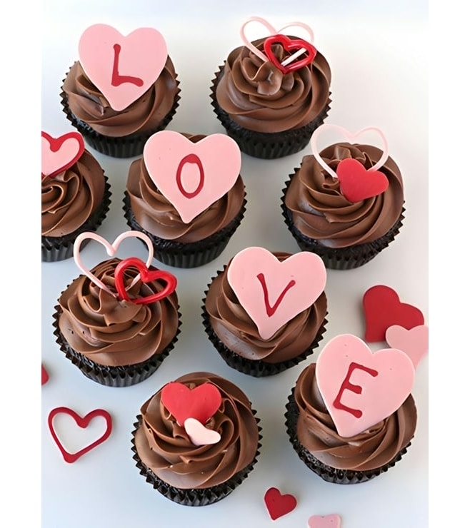 Chocolate Swirl Valentine's Day Dozen Cupcakes