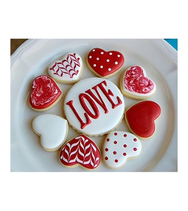 Chic Red and White Valentine's Cookies